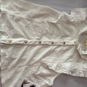 Nation LTD White Ruffle Sleeve Top